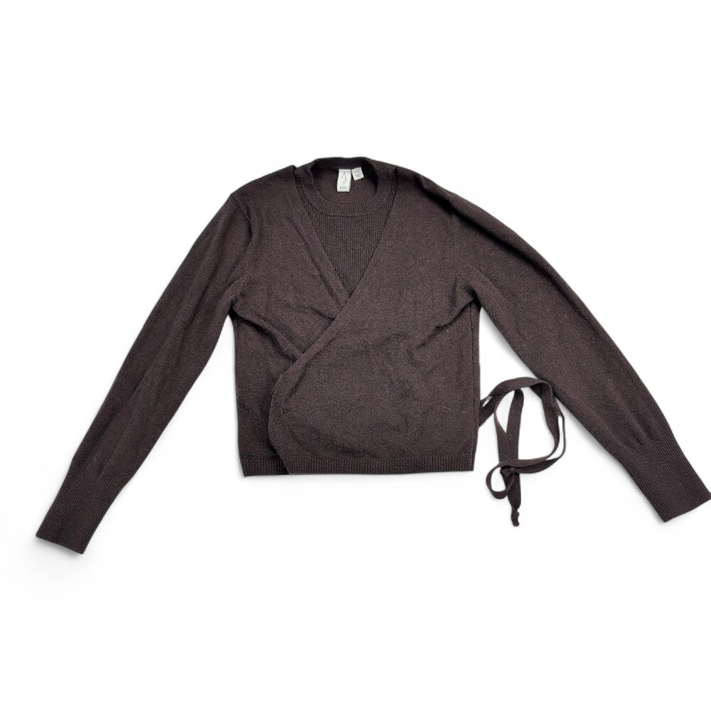 Joie Brown Wrap Tie Sweater Size M